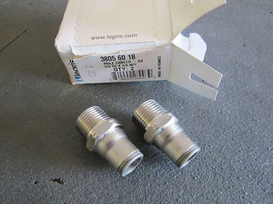 Caja 2 conectores de tubos macho Legris 3805 60 18 acero inoxidable 3/8 OD x 3/8 npt - Imagen 1 de 1