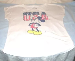 (S142) - DISNEY - Adulto Taglia M - USA & Topolino - Camicia manica ad aletta - Foto 1 di 3
