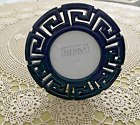 Carved Round Wooden Picture Frame 4x4 By Sienna Black Asian Style, NEW
