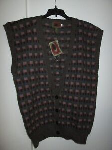 NWT Vintage Boston Traders Sz L 100% Pure Wool Multicolor Sweater Vest Hong Kong