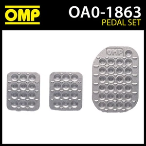 OA/1863 OMP Racing Pedal Set Sandblasted Aluminium Drilled for Race Rally Cars! - Picture 1 of 14