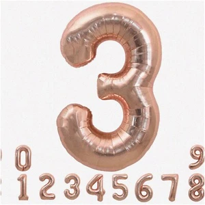 Rose Gold MegaDigits - 40" Jumbo Number Balloons for Birthday & Anniversary Part - Picture 1 of 7