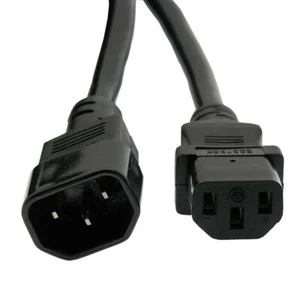 Lot30 1ft short Male~Female PC Power Extension Cord/Wire C13~C14, 14awg, 15A/Amp - Imagen 1 de 2