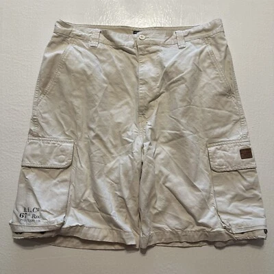 Polo Jeans Ralph Lauren 38 x 10" Cream Heavy Military 67th Regt Cargo Shorts - Image 1 of 4
