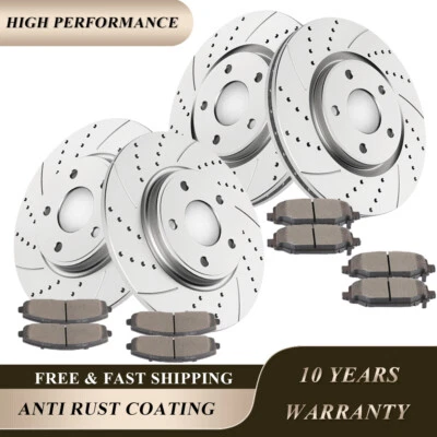 Front Rear DRILLED Rotors Brake Pads for Town Country Grand Caravan Dual Piston - Image 1 of 4