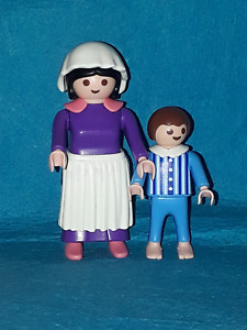 Playmobil Nostalgie Puppenhaus Magd mit Junge Badezimmer rosa serie Set top
