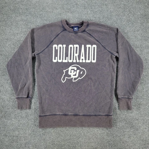Colorado Buffaloes Sweatshirt Men's Small Purple-Gray NCAA Graphic Logo Pullover Cover