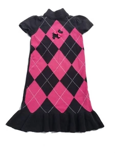 Gymboree Girls Dress Size 12 Cheery All The Way Vintage Sweater Black Pink Dog - Picture 1 of 5