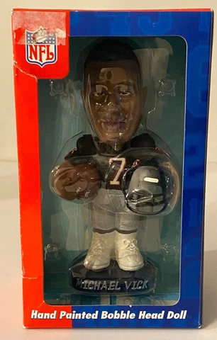 New NFL Genuine Hand Painted Bobble Head Doll QB Club. Michael Vick Cover
