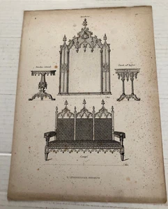 Disegni originali mobili di Giuseppe Cima 1830 Specchiera Canapè - Picture 1 of 1