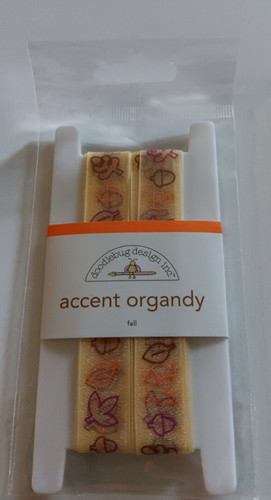 Doodlebug Ribbon Spool Accent Organdy Fall Icons Leaves Orange Brown | eBay