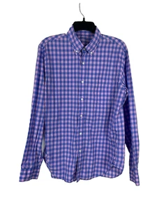 J Crew Hemd Knopfleiste Langarm Herren M leicht blau lila Gingham kariert - Bild 1 von 5