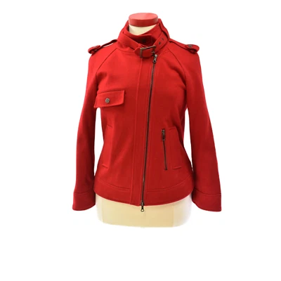 Women's Soft Surroundings Red Military Jacket Size M Asymmetrical Zip - Image 1 of 4