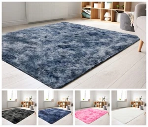 Soft Fluffy Shaggy Area Rug for Living Room Bedroom Luxury Tie-Dyed Floor Carpet - Picture 1 of 37