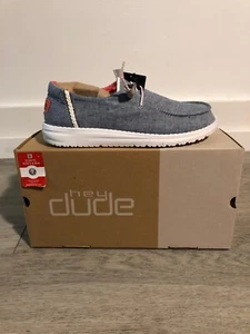 Hey Dude Wendy Chambray Braid Indigo Sneaker Slip On Women's Sizes US 6-10/NEW!! - Picture 1 of 1