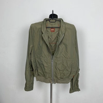 Men’s Vintage Hugo Boss Bomber Jacket Nylon Khaki Size M Rare Streetwear - Image 1 of 4