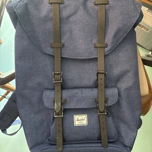 Herschel Supply Co. Little America Dark Blue Backpack W/ Red White Stripes - Picture 1 of 6