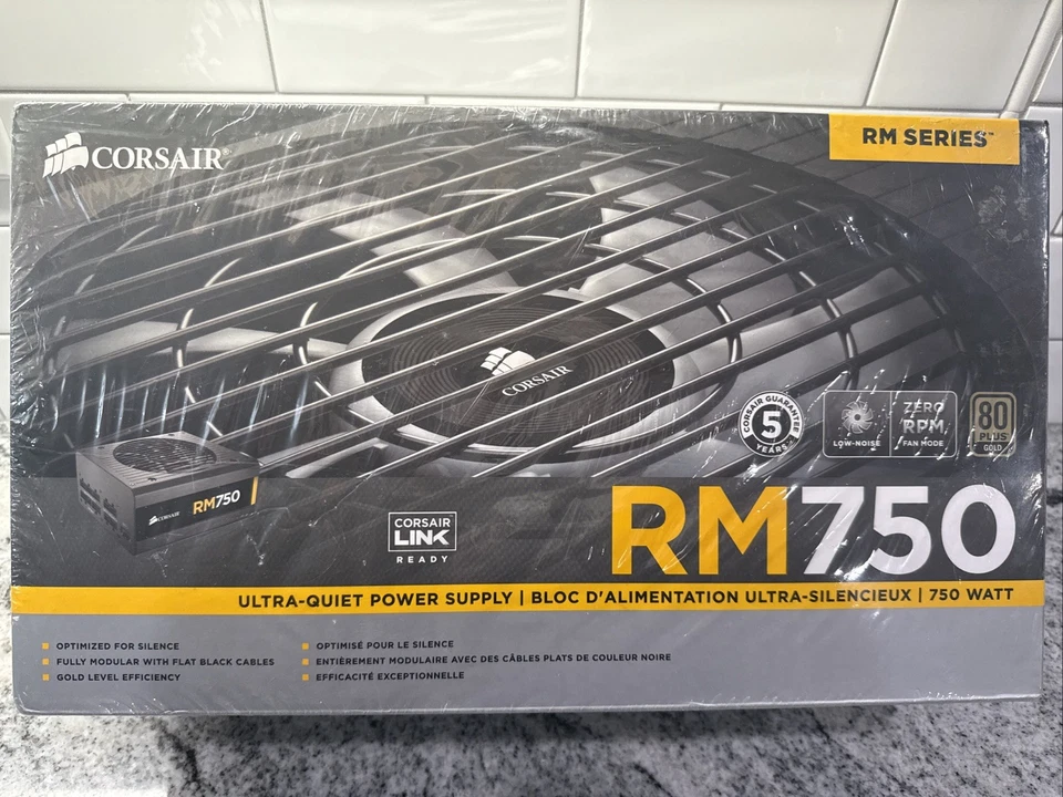CORSAIR RM750 Fully Modular Power Supply - 80 PLUS Gold - Low-Noise Fan SEALED - Image 1 of 4