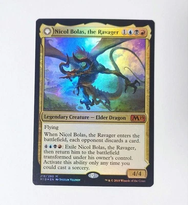 MTG Nicol Bolas Ruin FOIL English M19 First Edition Card NM - Image 1 of 2