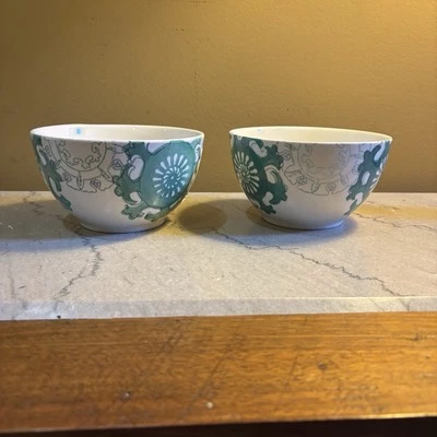 Juego de 2 tazones de sopa de cereales profundos Threshold Keira Aqua de 6" Foto 1 de 4