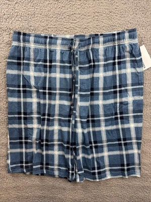 Pantalones cortos de pijama supersuave azul a cuadros Sonoma Goods for Life para hombre talla mediana Foto 1 de 4