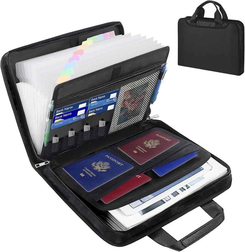 Important Document Organizer with Handle, Fireproof Accordion File Organizer wit - Image 1 of 4