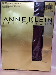 Anne Klein 966 Signature Velour Opaque CT Pantyhose Tights PORT Wine Size C - Picture 1 of 7