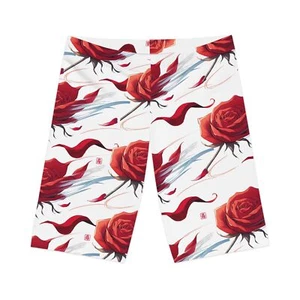Roses #1 Women's Bike Shorts (AOP) - Picture 1 of 5