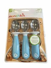 Munchkin Raise 3 Toddler Blue Spoons BPA Free 12mt Hearts on Handle