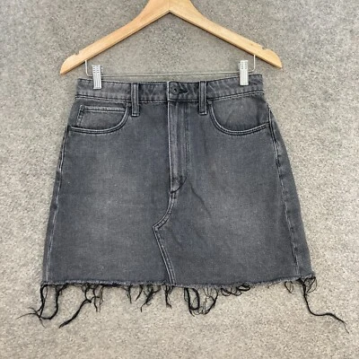 Falda Articles of Society para mujer 10 W28 negra denim deshilachada línea A algodón 14817 Foto 1 de 4