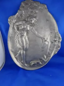 Art Nouveau tin relief picture woman with pitcher tain - Picture 1 of 7