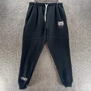 Husky Pants Mens Extra Large Black Sweatpants Streetwear Heavy Cotton Adult Logo - Picture 1 of 11