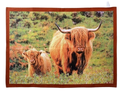 Geschirrtuch Baumwolle Tiere Rind Rinder Highland Cow The Leonardo Collection - Bild 1 von 2