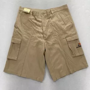 Vintage Akademiks Cargo Shorts Mens 38 Khaki Beige Relaxed Embroidered Hip Hop - Picture 1 of 10