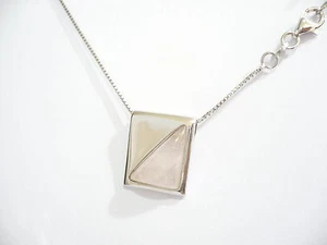 COLLANA ARGENTO 925 CON PIETRA NATURALE - QUARZO ROSA - Imagen 1 de 1