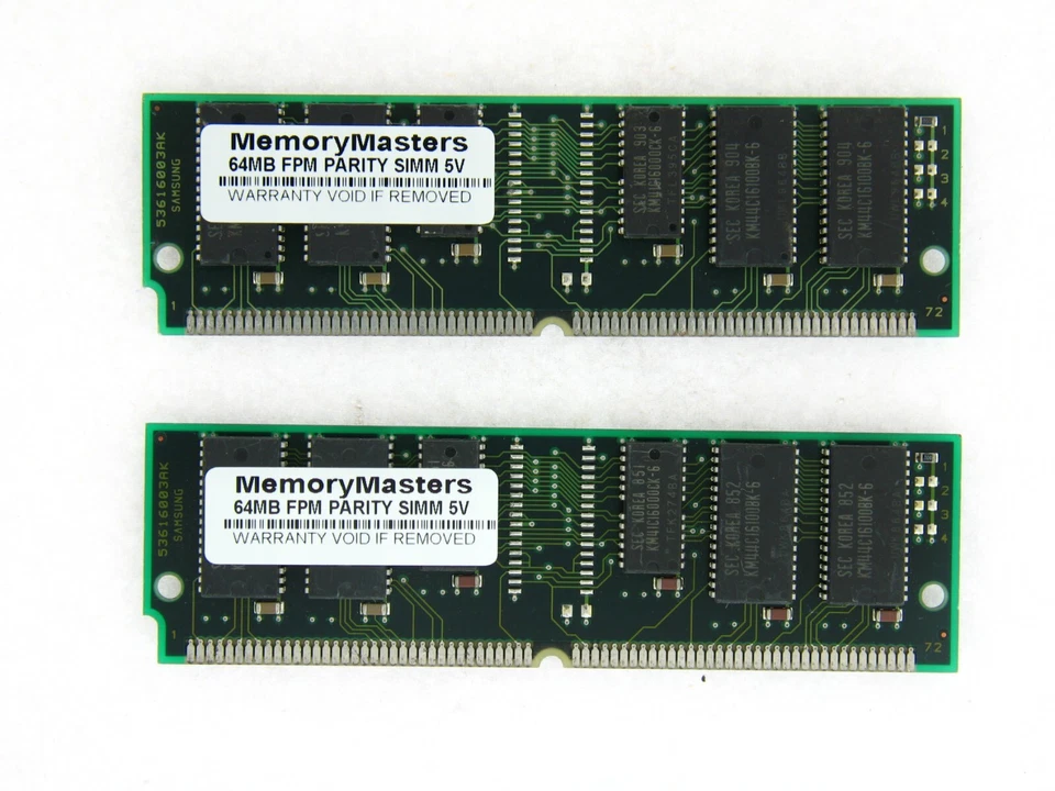 128MB (2X64MB) FPM PARITY 60NS SIMM 72-PIN 5V 16X36 USED - Image 1 of 1