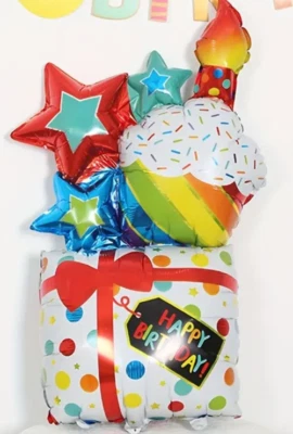 Balão Mylar grande feliz aniversário - Imagem 1 de 2