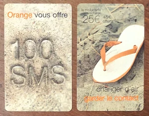 2 MOBICARTE SPÉCIMEN VERSO BLANC CARTES ORANGE MBC MOBI PAS TELECARTE PRÉPAYÉE - Picture 1 of 2
