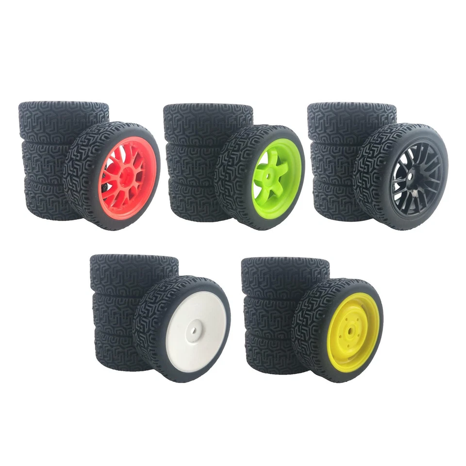 4 Pezzi 1:10 Hex 12mm On Road Pneumatici RC Auto per  CC01 Axial Scx10 - Immagine 1 di 1