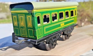 KB NÜRNBERG KARL BUB BLECH PERSONENWAGEN LÄNDERBAHN GRÜN TIN TOY SPUR 0 PREWAR - Bild 1 von 5