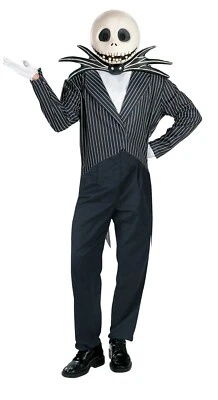 Jack Skellington Nightmare Before Christmas Fancy Dress Halloween Adult Costume - Image 1 of 3