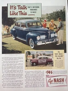 1941 vintage Nash automobile print ad, go Nash. Blue automobile - Picture 1 of 1