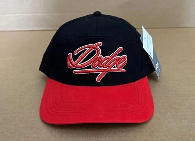 Mercancía Oficial Genuina Dodge Script Gorra Negra y Roja Snap Back Sombrero OSFA - RARA Foto 1 de 4