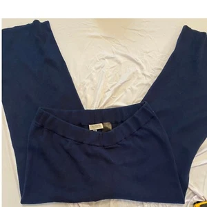 Kinross Cashmere Knit Lounge Pants Wide Leg Comfy Casual Blue M/M - Picture 1 of 5