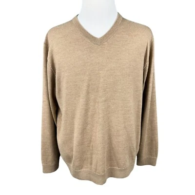 Мужской пуловер Turnbury XL из сверхтонкой шерсти мериноса с v-образным вырезом и длинным рукавом вязаный свитер - Изображение 1 из 4