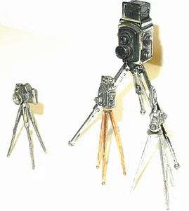 RARE+++ Miniatur Argento Silver/925 Mini Micro Cine Leica Canon Nikon Rolleiflex - Photo 1/4