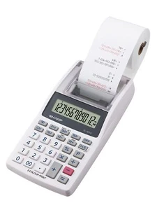 Mini calculatrice-imprimante de bureau à 12 chiffres avec écran LCD - Impress... - Photo 1/2