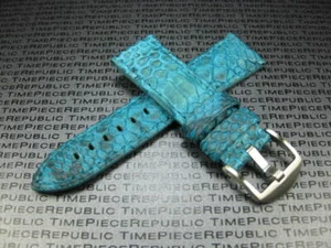 Neu 22 mm Python Haut Lederband Aqua Blau Band Dornschließe für BREITLING x1 - Bild 1 von 6