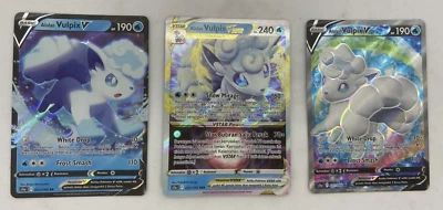 Pokemon Indonesia Alolan Vulpix V 022/068 RR, 077/068 SR & Vstar 023/068 RRR - Image 1 of 4
