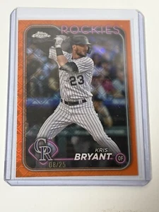 2024 Topps Chrome Logofractor- Orange Refractor #179 Kris Bryant 8/25 - Picture 1 of 3